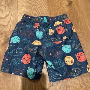Old Navy Kids Fish Print Swimtrunks - Navy and Coral
